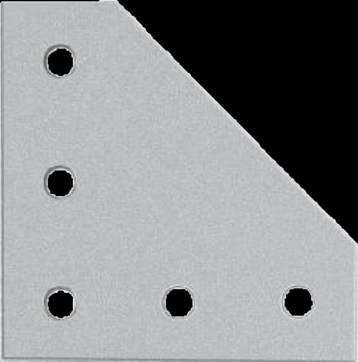Placa de conexión en forma de 4040L en aluminio anodizado con 5 agujeros
