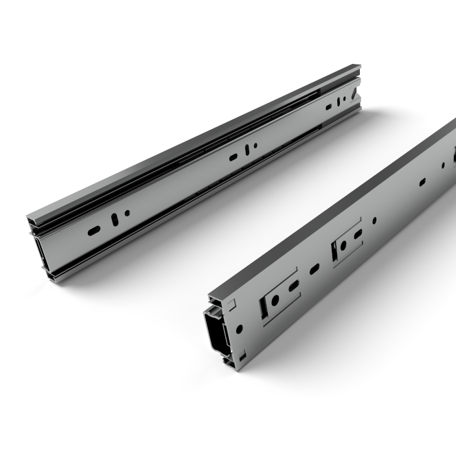 Corredera telescópica de 45 (extensión total), cierre suave, L=400mm material acero galvanizado