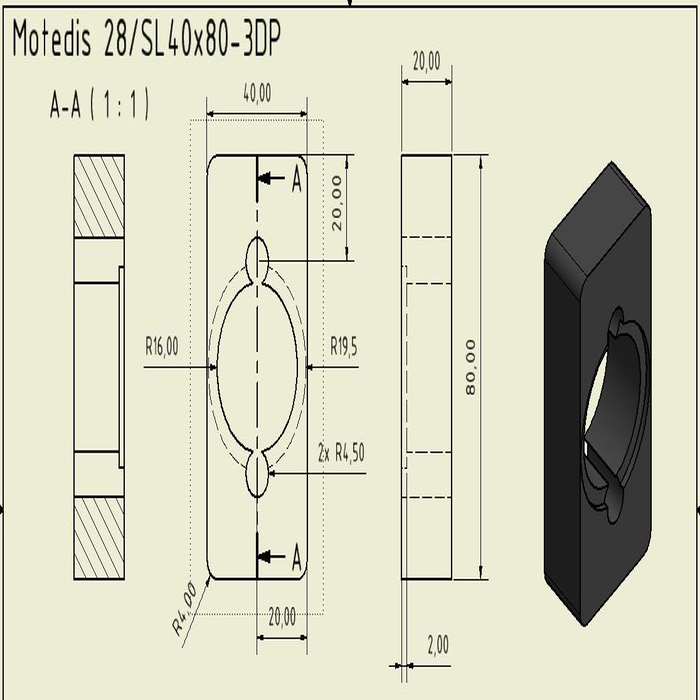 Partes de impresión 28 en 3D para Cojinete Igus con tornillo - 3DP