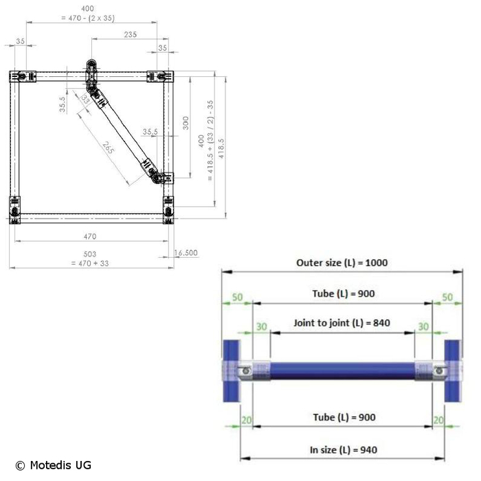 H-6-BK  pour tubes rond 28 mm