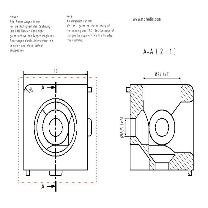 Cubo conector 40-2D tipo-I ranura 8