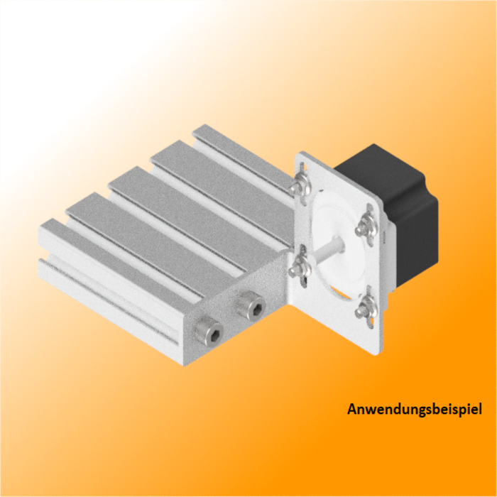 Porta motor angular aluminio láser Nema 23 t=3mm