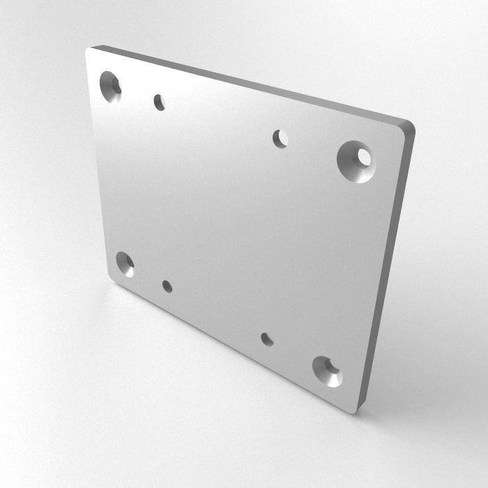 Placa de conexión en T 160x200x10 , 8 agujeros , corte láser en Aluminio 