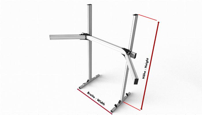 This configurator allows you to customise your simrig monitor stand.