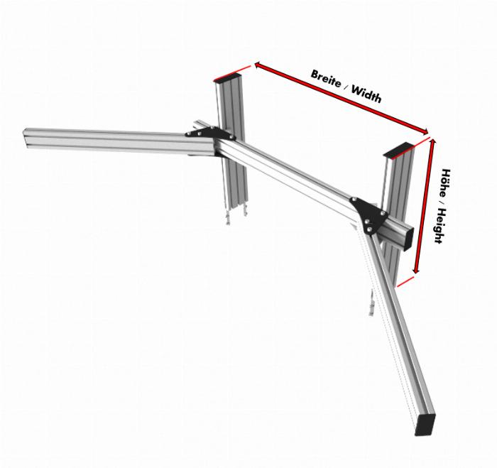 This configurator allows you to customise your simrig monitor stand.